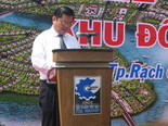 Ông Dương Quốc Xuân, Chủ tịch tỉnh Long An phát biểu tại buổi lễ